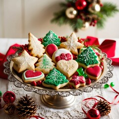 christmas cookies on a plate