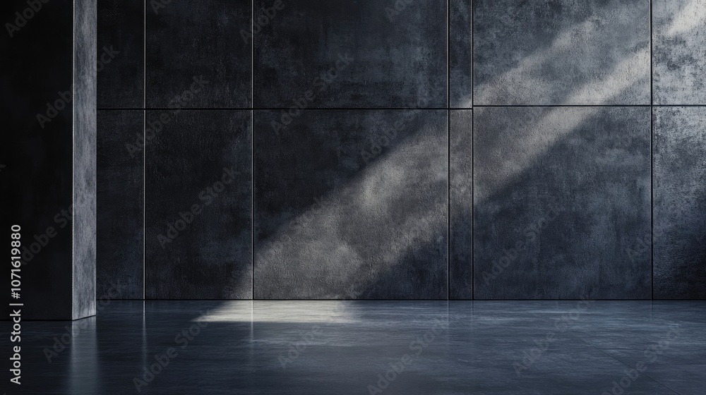 Poster dark colored textured concrete wall serves as a backdrop, creating an ideal setting for various comp