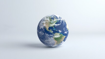 Fototapeta premium Our Fragile Planet: A 3D rendering of Earth, showcasing its intricate beauty and vulnerability in a minimal, clean aesthetic.
