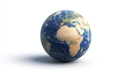 Fototapeta premium Our Blue Planet: A Detailed 3D Render of Earth 