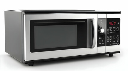 Obraz premium Stainless Steel Microwave Oven 3D Illustration