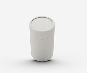 A Sleek White Paper Jar Cylindrical Container Box For Product Packaging Concept 3d Illustration