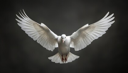 Obraz premium white pigeon flying isolated on transparent 