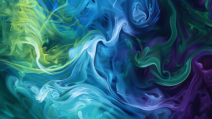 Obraz premium vibrant swirls of blue, green, and purple symbolizing creativity and imagination. generative ai