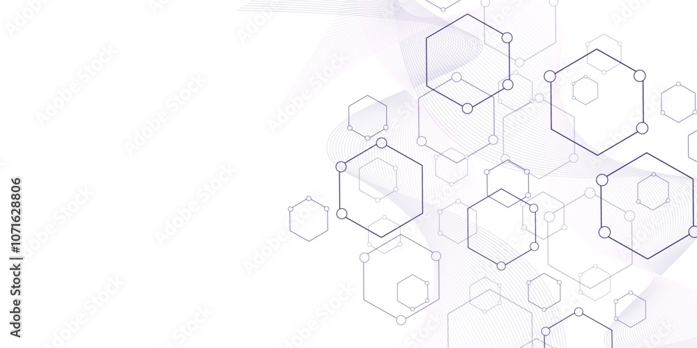 Poster vector illustration of hexagons pattern, creative idea for medical, technology or science design.