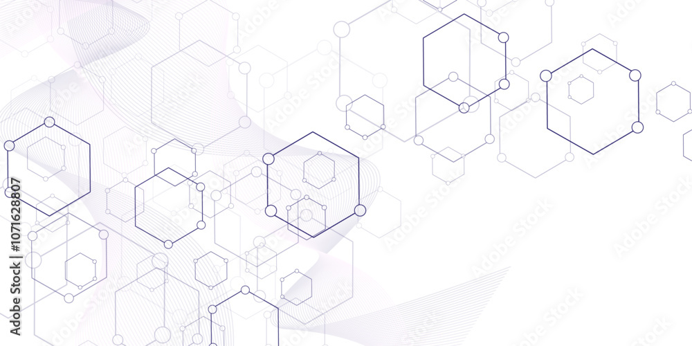 Poster Abstract cube hexagon shape background, hexagon shape pattern innovative concept background.