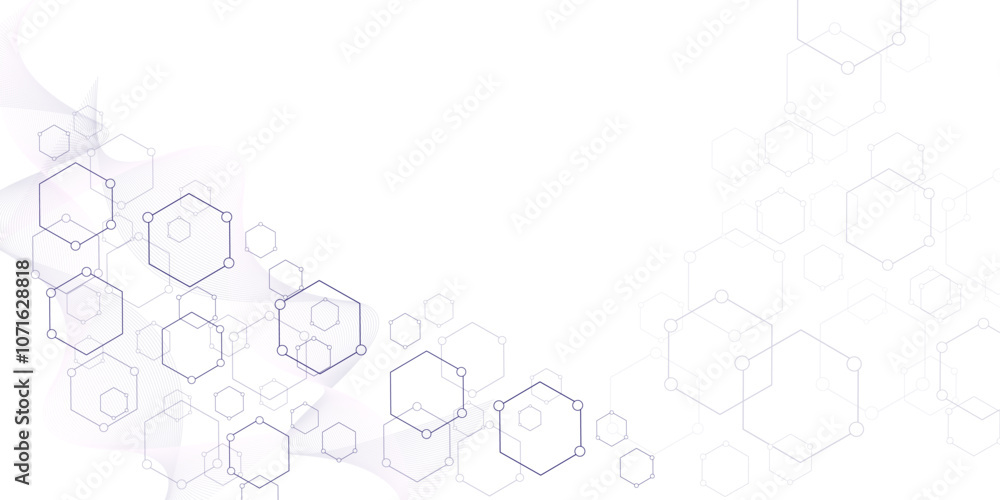 Poster Abstract cube hexagon shape background, hexagon shape pattern innovative concept background.