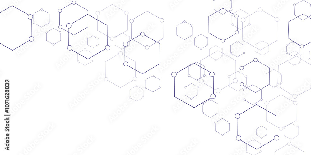 Poster Abstract cube hexagon shape background, hexagon shape pattern innovative concept background.