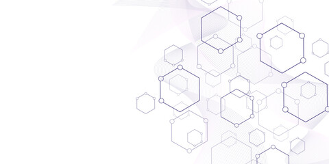 Obraz premium Vector illustration of hexagons pattern, Creative idea for medical, technology or science design.