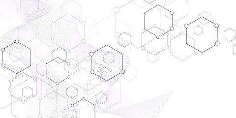Obraz premium Abstract cube hexagon shape background, hexagon shape pattern innovative concept background.