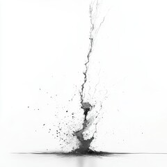 Obraz premium Black ink splatter on white background.