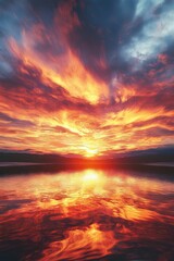 Fototapeta premium Sunset reflected in still water.