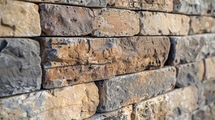 A closeup of the texture and color variations in the bricks adding depth and character to the masonry work.