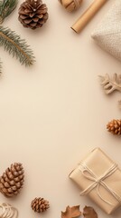 Eco-Friendly Gift Wrapping Ideas Using Sustainable Brown Paper and Fabric with Natural Elements Such as Pinecones and Twine for a Rustic Aesthetic