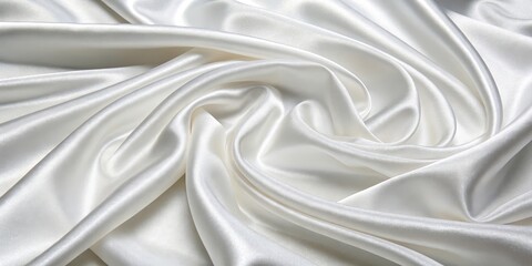 Fototapeta premium The Smooth and Elegant Flow of Creamy White Satin Fabric
