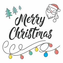 Obraz premium Holiday Christmas Greeting with Santa and Tree Design