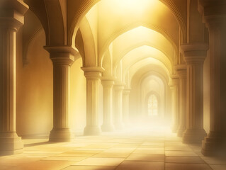 Obraz premium Indian arches in old temple.