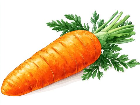 orange carrot with green leaves on white clip art preview