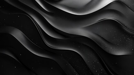 Obraz premium A close-up of smooth, flowing black fabric waves