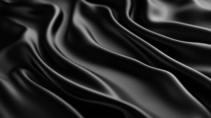 Obraz premium A smooth, black fabric draped elegantly