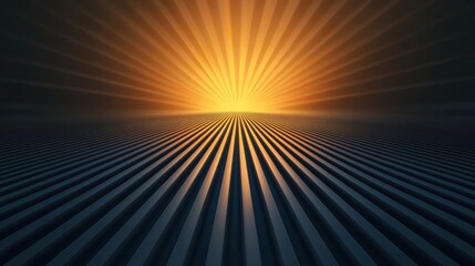 Obraz premium A stunning sunrise casts golden rays over a patterned landscape