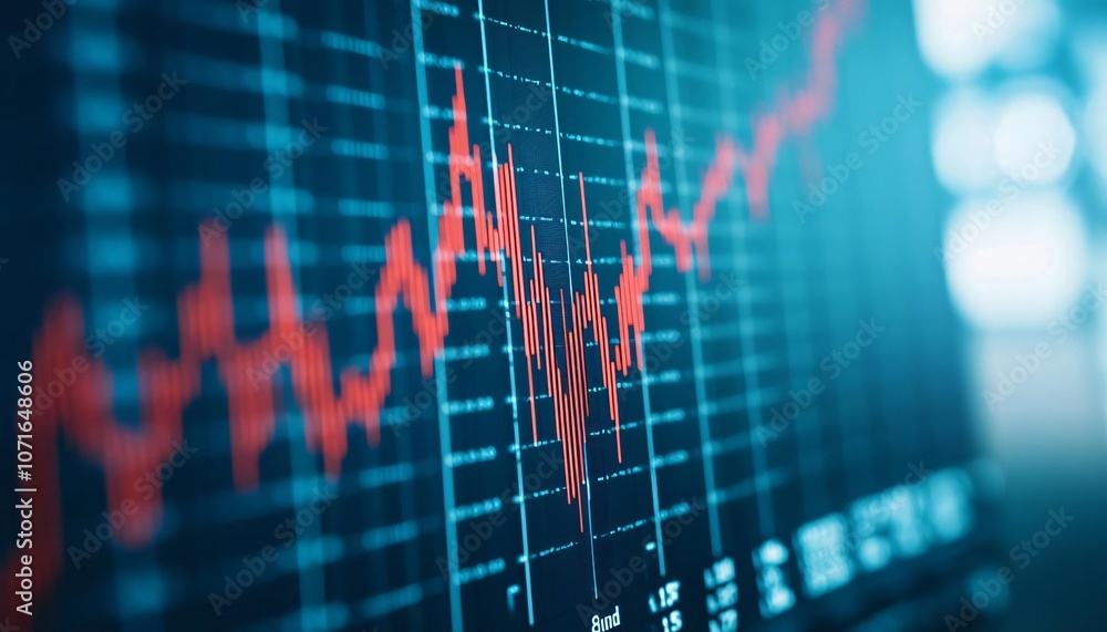 Poster dynamic financial chart displaying stock market trends and data visualization for analysis and decis