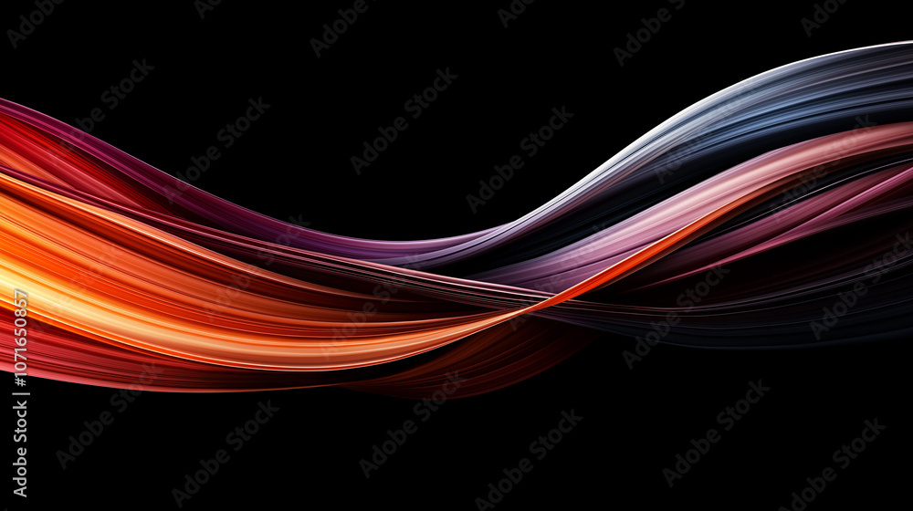 Leinwandbilder flowing ribbons of vibrant colors create abstract background, showcasing dynamic movement and energy