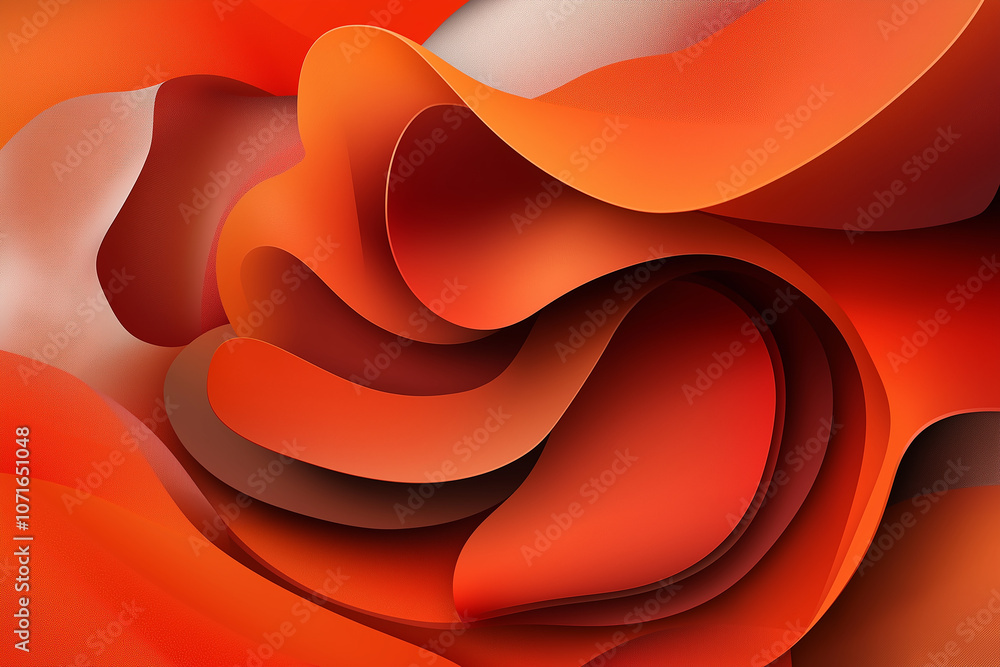 Aufkleber abstract background featuring flowing layered shapes in vibrant red tones, creating dynamic and visu