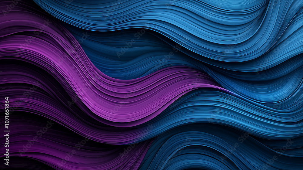 Leinwandbilder Dynamic abstract background featuring flowing lines in shades of blue and purple, creating sense of movement and depth. Ideal for modern design projects