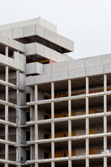 The stripped skeleton of an old building in Berlin under renovation.