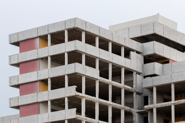 The stripped skeleton of an old building in Berlin under renovation.