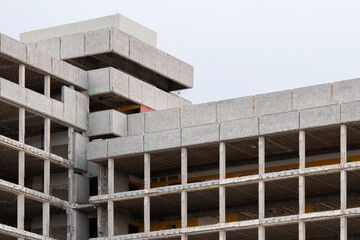 The stripped skeleton of an old building in Berlin under renovation.
