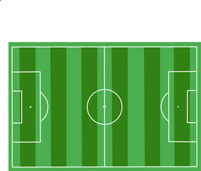 Illustration of a football field seen from above with green grass with a striped pattern