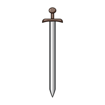 warrior viking sword cartoon. battle hilt, scabbard craftsmanship, archaeology history warrior viking sword sign. isolated symbol vector illustration
