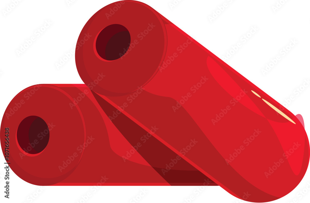 Poster two bright red licorice candy sticks are slightly overlapping, creating a visually appealing arrange