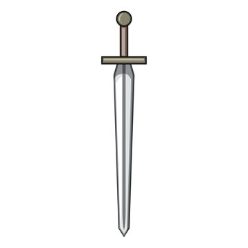 battle viking sword cartoon. hilt scabbard, craftsmanship archaeology, history artifact battle viking sword sign. isolated symbol vector illustration