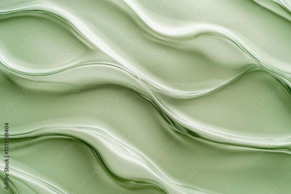 Poster abstract green wavy background with smooth lines.
