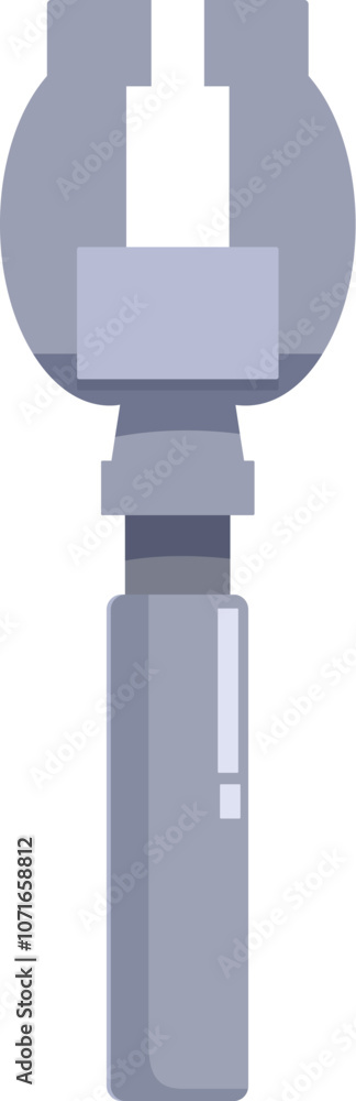 Aufkleber metal clamp securing a square object, featuring a u shaped structure and a cylindrical handle