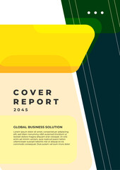 Obraz premium Modern Business Flyer Design With Geometric Elements. Ideal for business reports and global solutions. Perfect for corporate presentations and marketing materials with a sleek, professional aesthetic