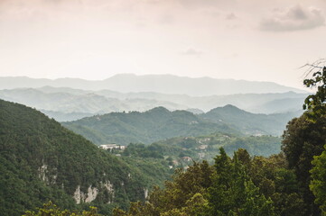 mountain landscape with clouds
