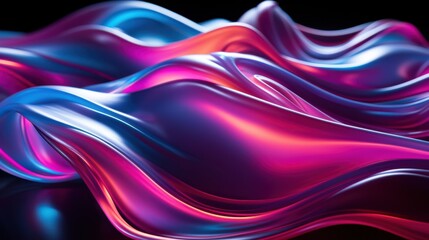 Fototapeta premium Abstract Swirling Neon Lights in a Vibrant Gradient of Pink and Blue
