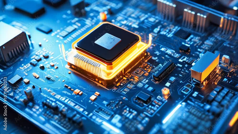 Poster generic information technology, computer architecture or artificial intelligence abstract concept an