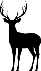 Obraz premium Simple deer silhouette, vector, solid black on a white background