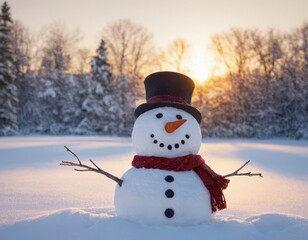 Obraz premium Cheerful snowman