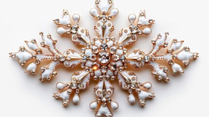 Christmas snowflake ornament, isolated on white