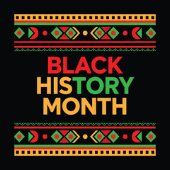 Fototapeta premium Black History Month Celebration Background with African Patterns,Vibrant Black History Month Banner with Traditional African Design,Colorful Black History Month Template with Ethnic Patterns
