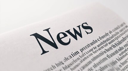 A detailed close-up of the word News printed boldly on a classic black and white newspaper, showcasing the essence of journalism in everyday life