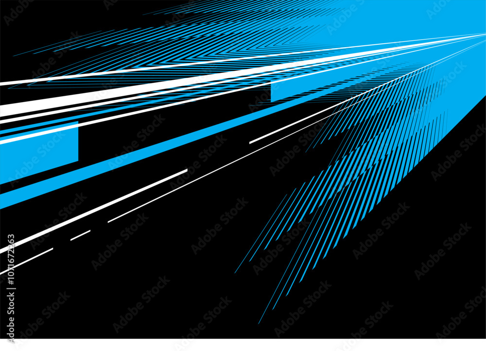 Aufkleber striped vector background with blue lines on a black background. modern futuristic pattern. backgrou