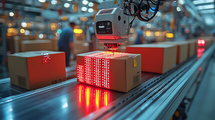 Automated barcode scanning technology ensures error free order processing in modern warehouse. system enhances efficiency and accuracy in logistics operations