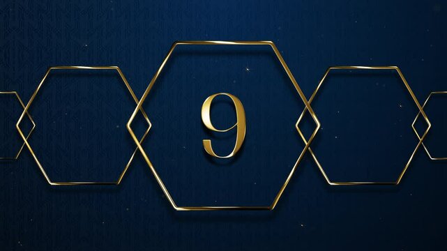 Countdown 10 second gold movie film award luxury title timer animation background